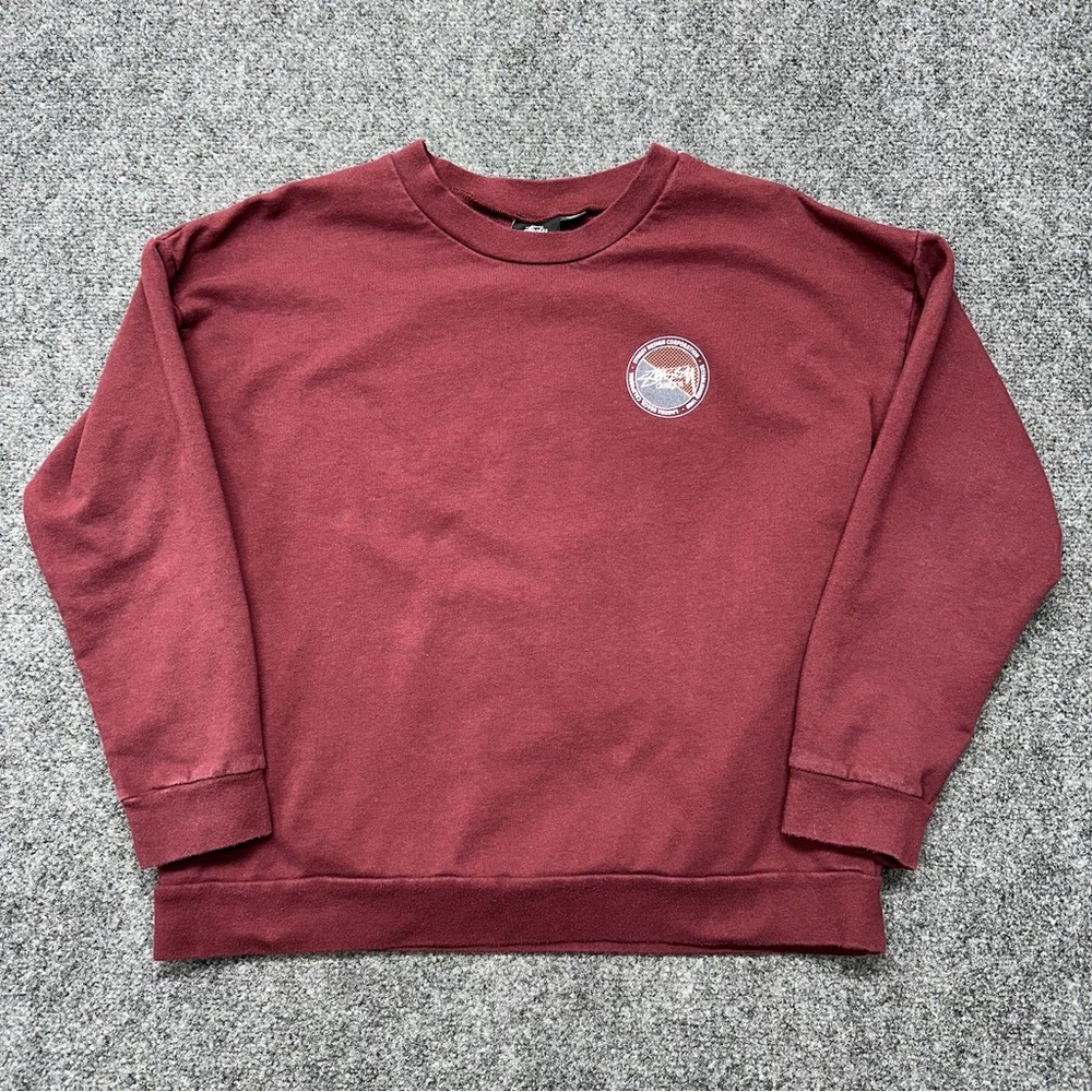Stussy Women's Burgundy Crewneck Sweater Size M